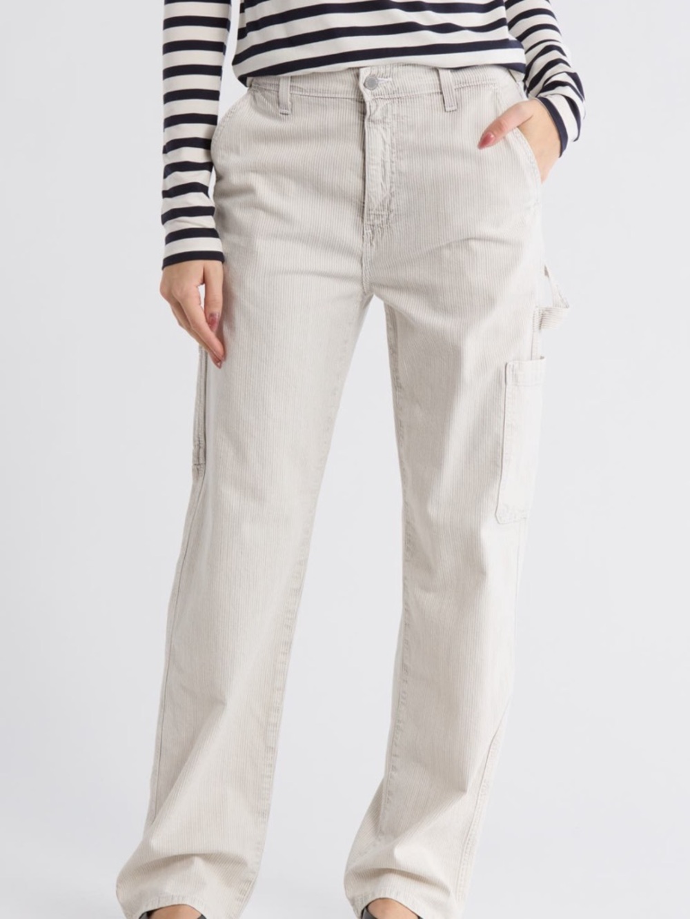 Ag Adriano Goldschmied high waist Carpenter Jeans stripe 26 relaxed straight